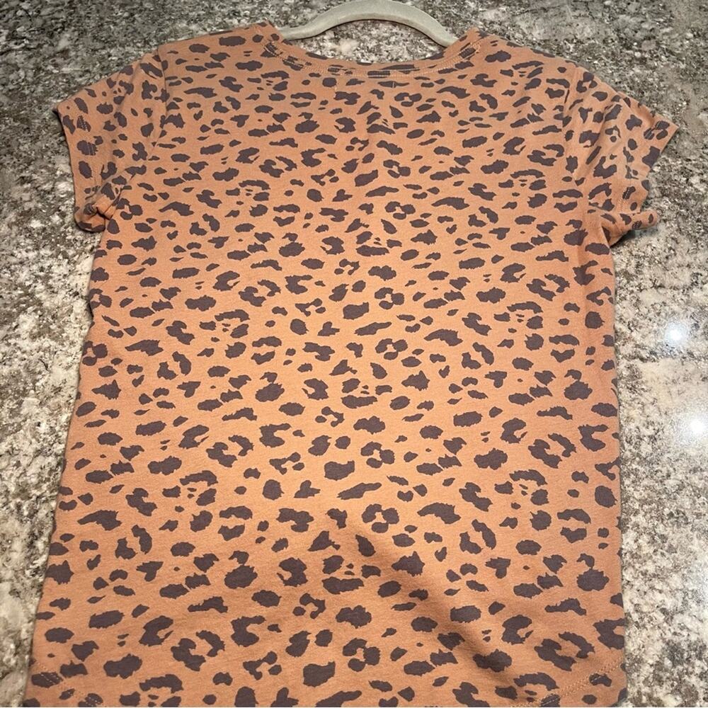 Abercrombie and Fitch Animal Print Front Tie Shirt | Size Small |Black and Brown - Picture 4 of 7